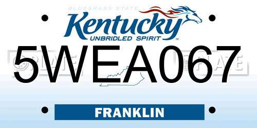 5WEA067 Kentucky License Plate