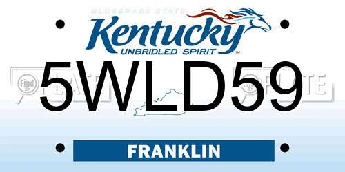 5WLD59 Kentucky License Plate