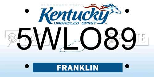 5WLO89 Kentucky License Plate
