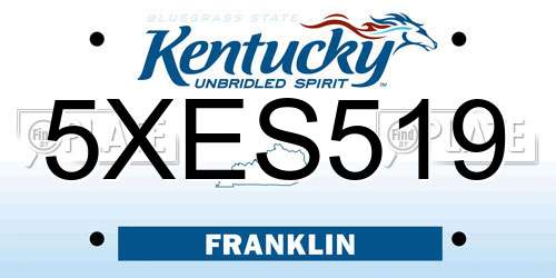 5XES519 Kentucky License Plate