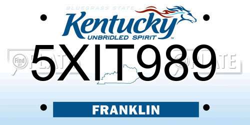 5XIT989 Kentucky License Plate