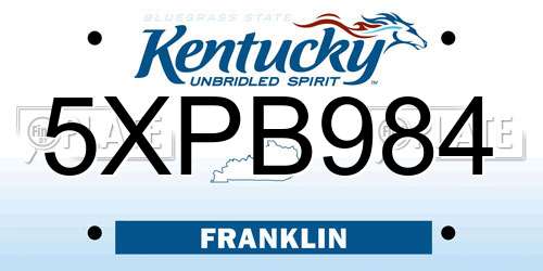 5XPB984 Kentucky License Plate
