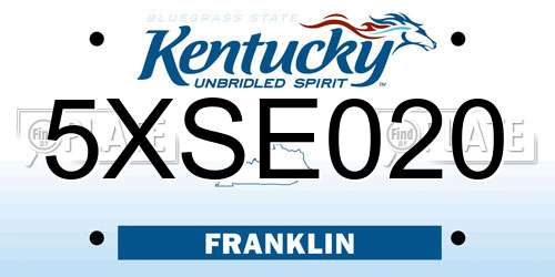 5XSE020 Kentucky License Plate