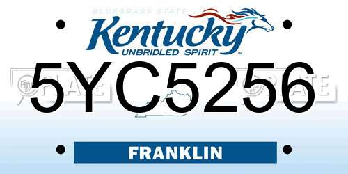5YC5256 Kentucky License Plate