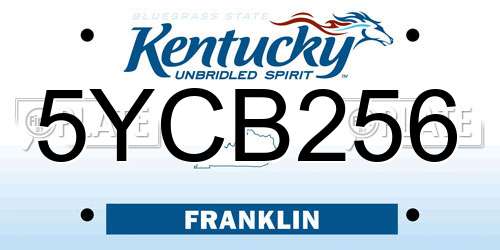 5YCB256 Kentucky License Plate