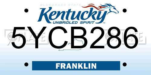 5YCB286 Kentucky License Plate