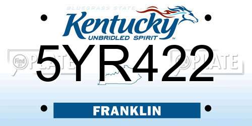 5YR422 Kentucky License Plate