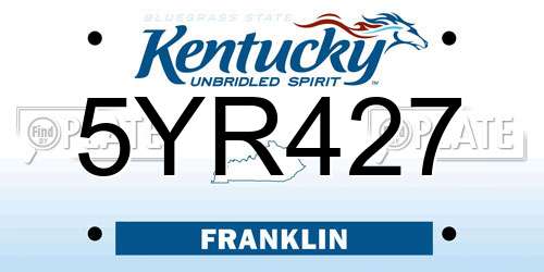 5YR427 Kentucky License Plate