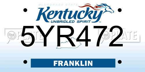 5YR472 Kentucky License Plate