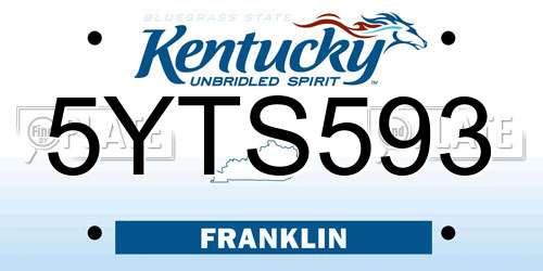5YTS593 Kentucky License Plate