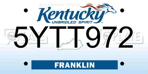 5YTT972 Kentucky License Plate