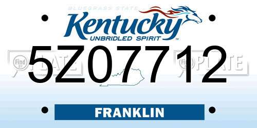 5Z07712 Kentucky License Plate