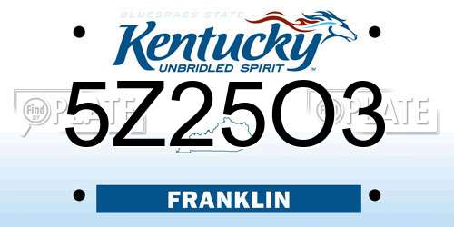5Z25O3 Kentucky License Plate