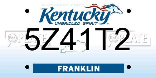 5Z41T2 Kentucky License Plate
