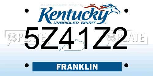 5Z41Z2 Kentucky License Plate