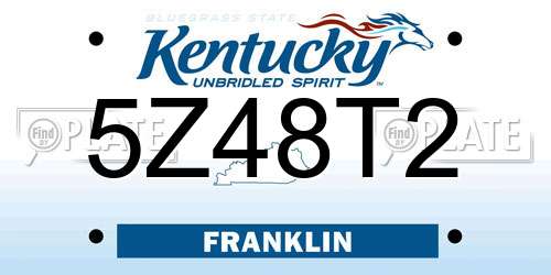 5Z48T2 Kentucky License Plate