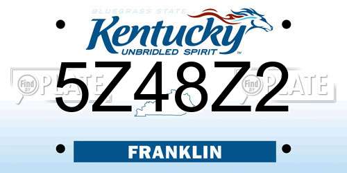 5Z48Z2 Kentucky License Plate