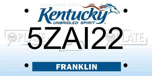 5ZAI22 Kentucky License Plate