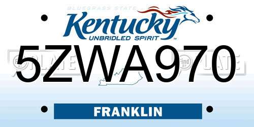 5ZWA970 Kentucky License Plate