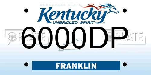 6000DP Kentucky License Plate