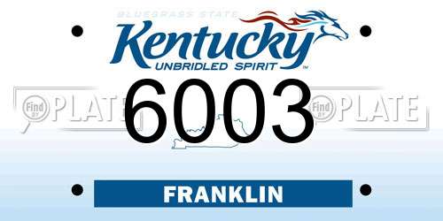 6003 Kentucky License Plate