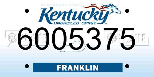 6005375 Kentucky License Plate