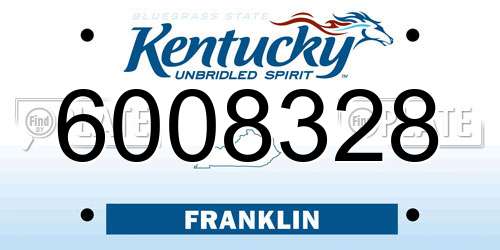6008328 Kentucky License Plate