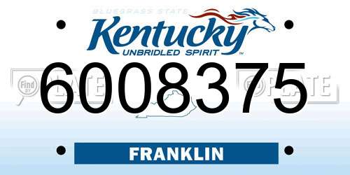6008375 Kentucky License Plate