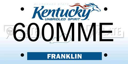 600MME Kentucky License Plate