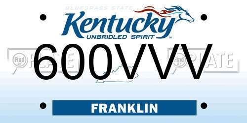 600VVV Kentucky License Plate