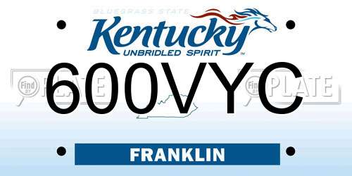 600VYC Kentucky License Plate