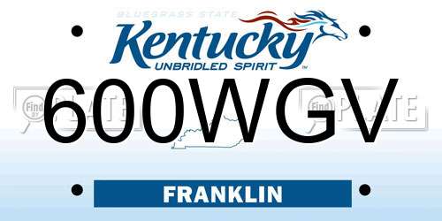 600WGV Kentucky License Plate