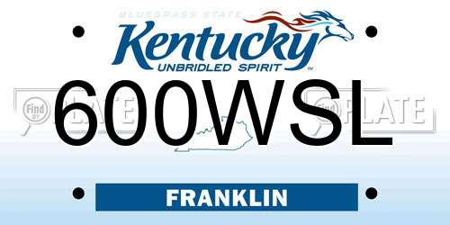 600WSL Kentucky License Plate