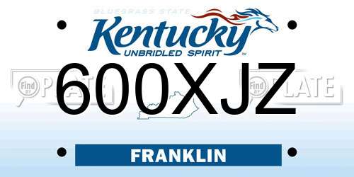 600XJZ Kentucky License Plate