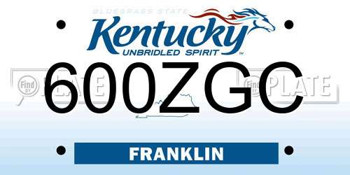 600ZGC Kentucky License Plate