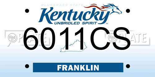 6011CS Kentucky License Plate