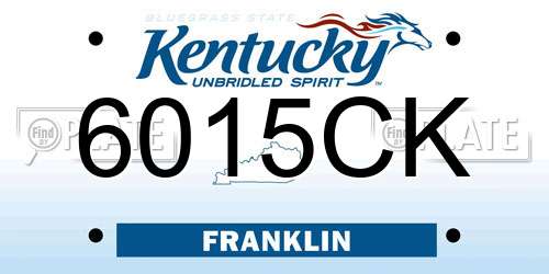 6015CK Kentucky License Plate