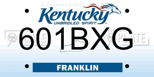 601BXG Kentucky License Plate