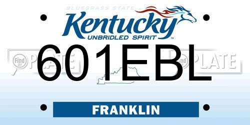 601EBL Kentucky License Plate