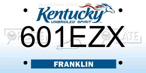 601EZX Kentucky License Plate