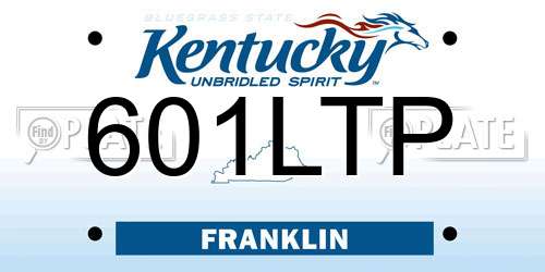 601LTP Kentucky License Plate