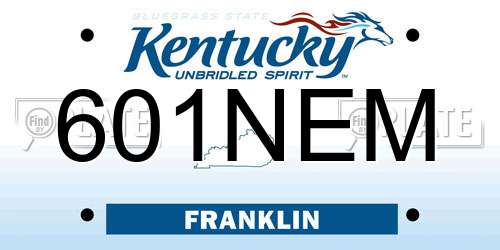 601NEM Kentucky License Plate