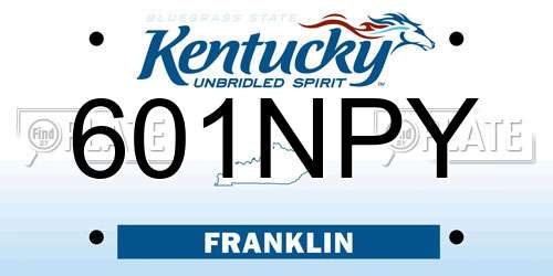 601NPY Kentucky License Plate