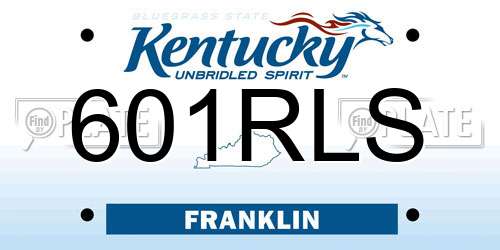 601RLS Kentucky License Plate