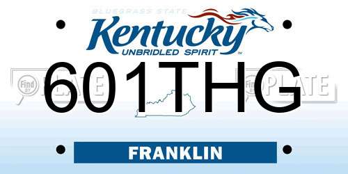 601THG Kentucky License Plate