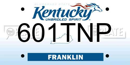 601TNP Kentucky License Plate