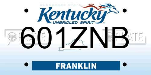 601ZNB Kentucky License Plate