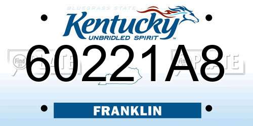 60221A8 Kentucky License Plate
