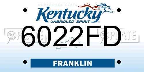 6022FD Kentucky License Plate