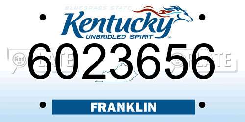 6023656 Kentucky License Plate